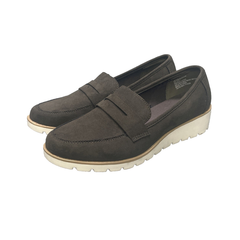 St. John’s Bay Barrow Loafers Women’s Size 8 Olive Green‎ Slip On Comfort Shoes